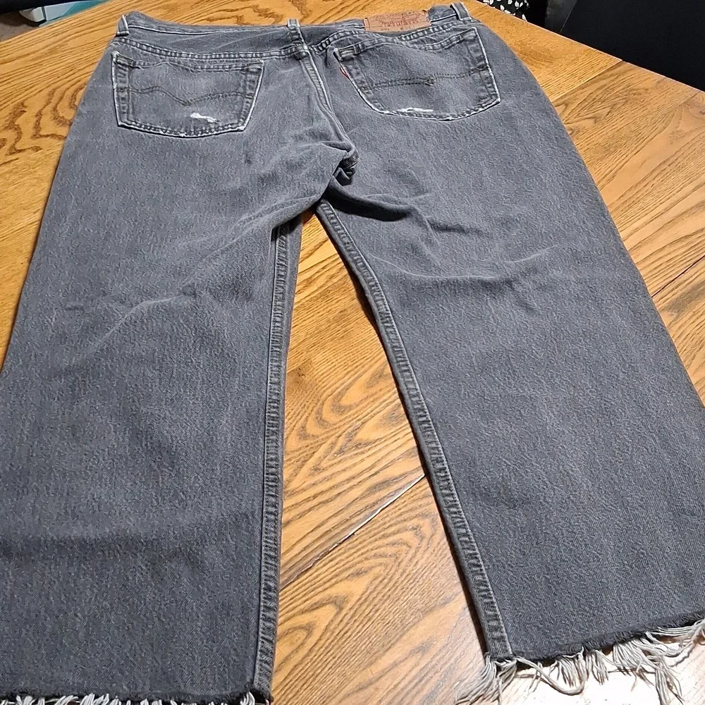LEVI'S STRAUSS 501 Jeans Mens 34 x 30 BLACK STRAIGHT WIDE LEGS ? Used USA